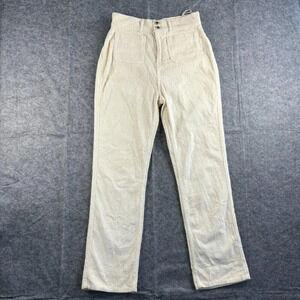Faherty Womens Portland Flare Leg Corduroy Pants Egret Cream 28 Denim Cotton 494
